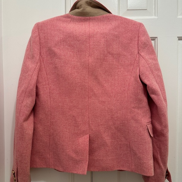 J. Crew Rose Pink Wool-Blend Tailored Schoolboy Blazer with Gold Buttons - Picture 9 of 9